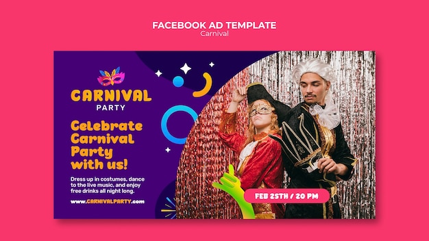 Gratis PSD carnaval entertainment facebook-sjabloon