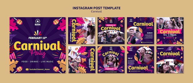 Carnavalse evenementen op instagram