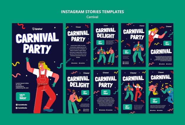 Gratis PSD carnavalsviering instagram verhalen