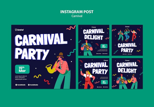 Gratis PSD carnavalsviering op instagram