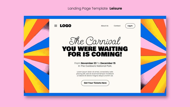 PSD Gratis carnival landing page template