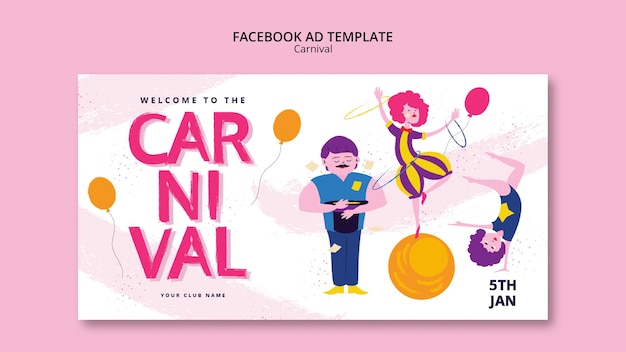 Gratis PSD carnival sjabloonontwerp