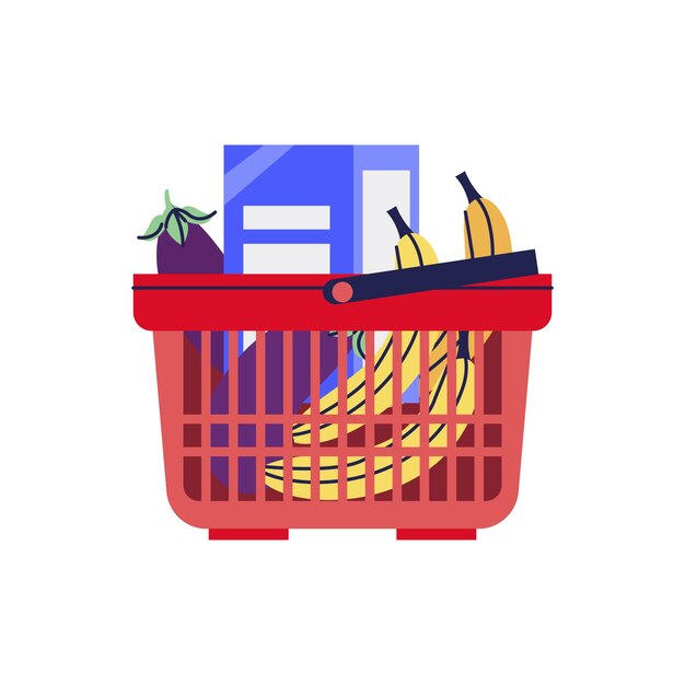 Carrito de compras dibujado a mano aislado