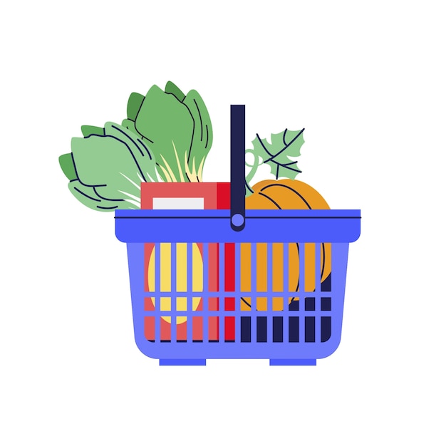 Carrito de compras dibujado a mano aislado