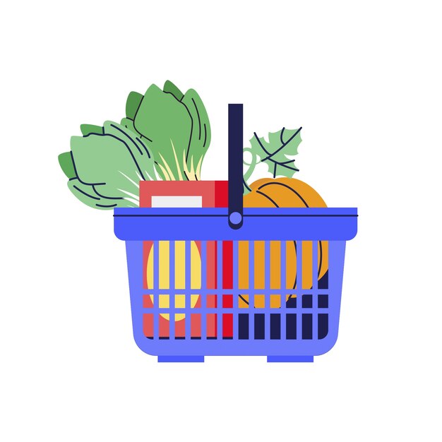 Carrito de compras dibujado a mano aislado