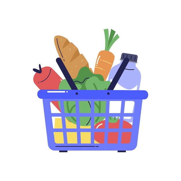 Carrito de compras dibujado a mano aislado
