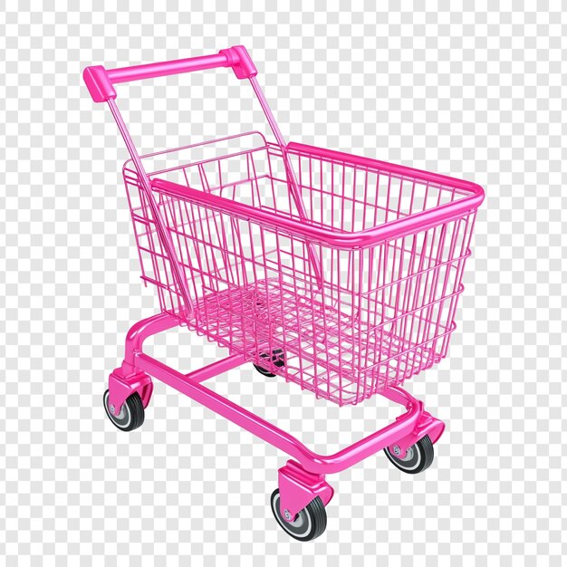 Carrito de compras rosa Un modelo 3D de un carrito de compras rosado vacío