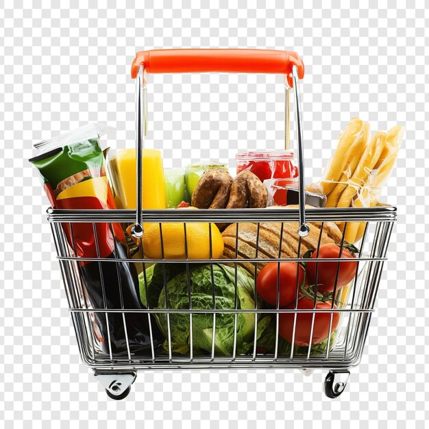 El carrito lleno de comestibles