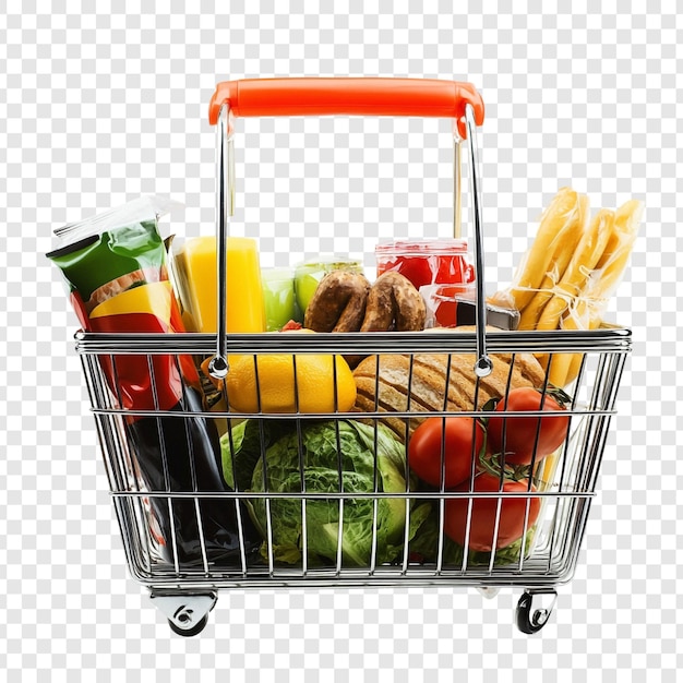 El carrito lleno de comestibles