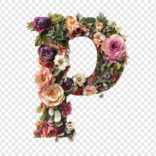 Carta floral P Un ramo de flores