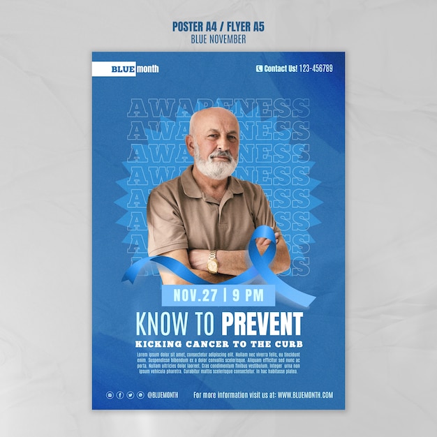 Cartel azul de la conciencia de noviembre