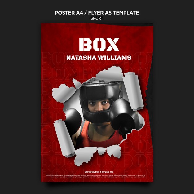 Cartel de caja y plantilla de volante
