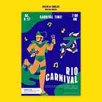 PSD gratuito el cartel de la celebración del carnaval de diseño plano