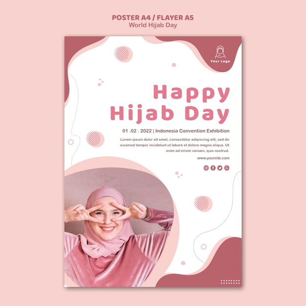 Cartel para la celebración del día mundial del hijab.