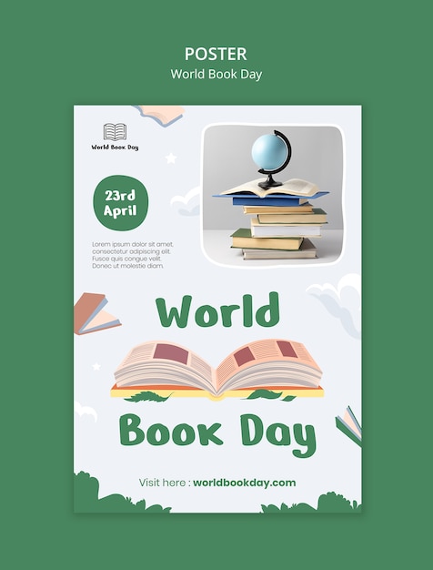 Cartel para la celebración del día mundial del libro