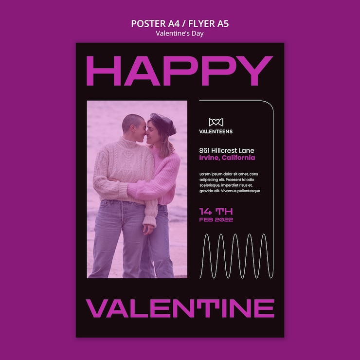 PSD gratuito cartel de celebración del día de san valentín.