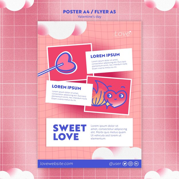 Cartel de celebración del día de san valentín.