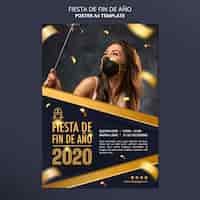 PSD gratuito cartel celebración fiesta de fin de ano