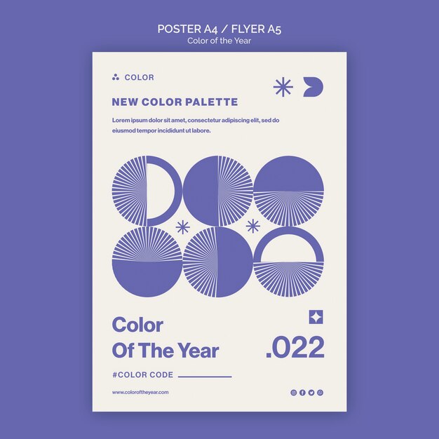 Cartel del color del año 2022 o plantilla de volante