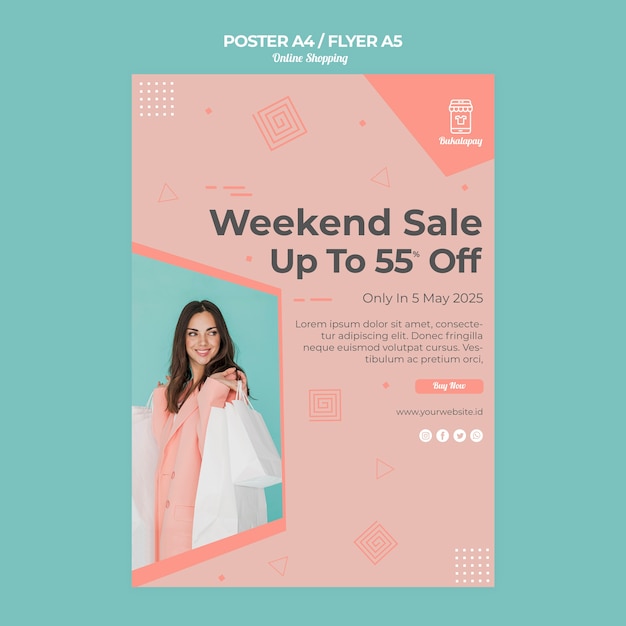 Cartel para compras en línea con venta