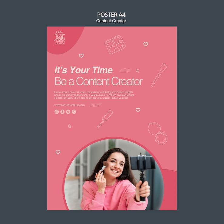PSD gratuito cartel creador de contenido