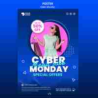 PSD gratuito cartel de cyber monday con foto