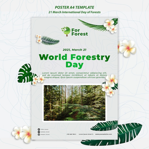 Cartel del día internacional de los bosques.