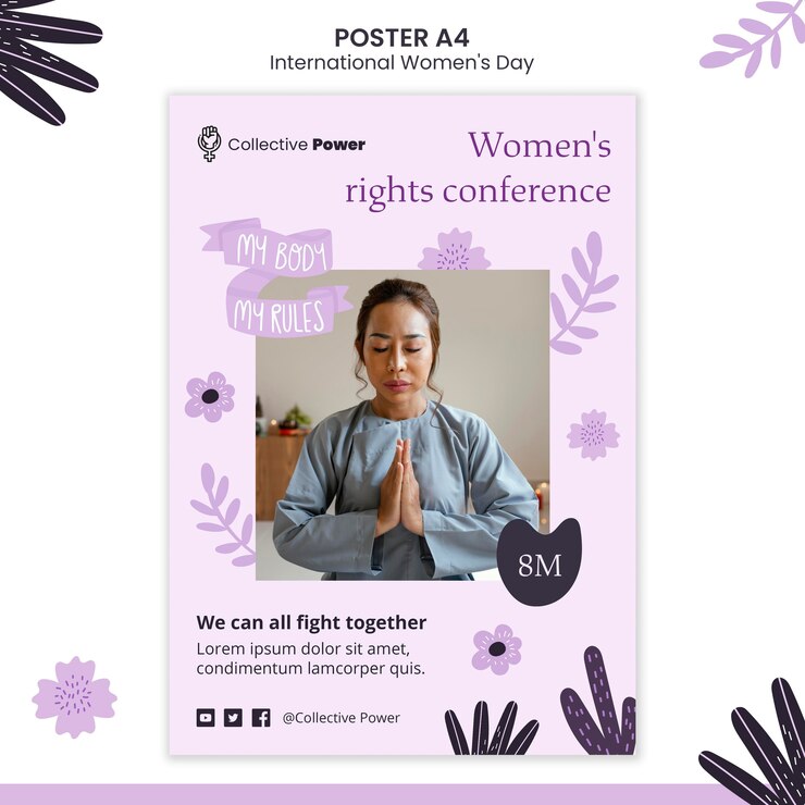 PSD gratuito cartel del día internacional de la mujer