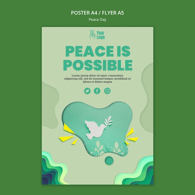 Cartel del día internacional de la paz.