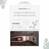 PSD gratuito cartel del día internacional del yoga