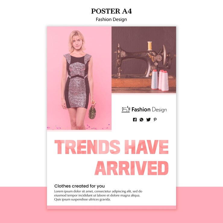 PSD gratuito cartel de diseño de moda