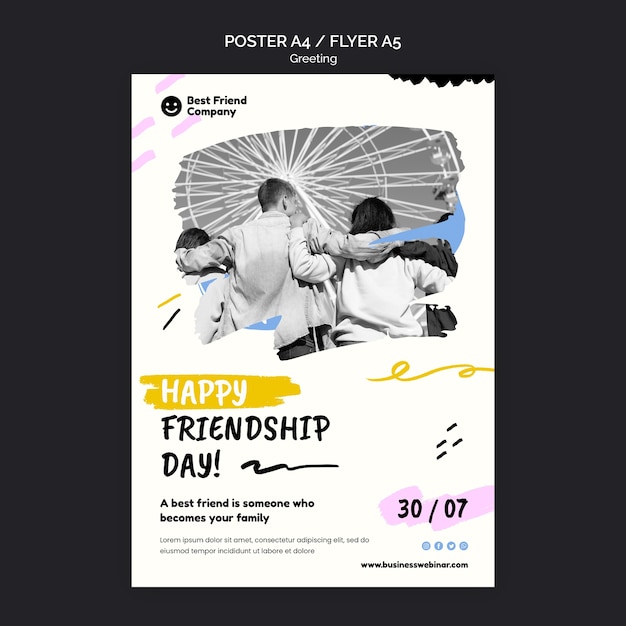 PSD gratuito cartel feliz dia de la amistad