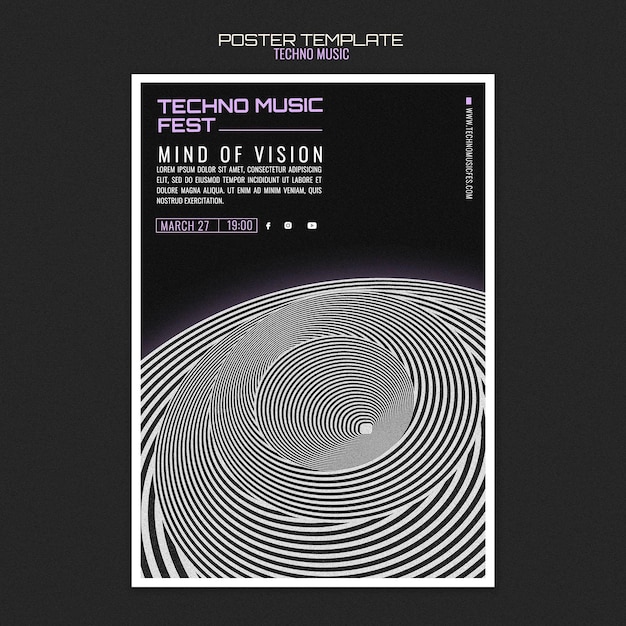 Cartel del festival de música techno