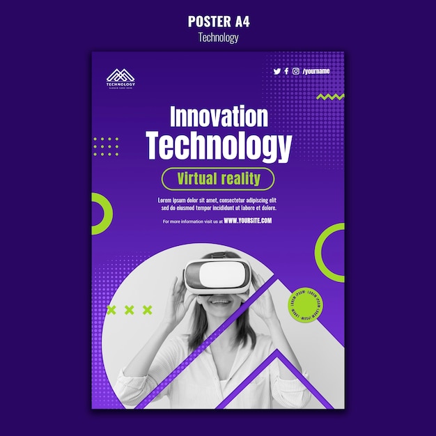 PSD gratuito cartel de innovación tecnológica