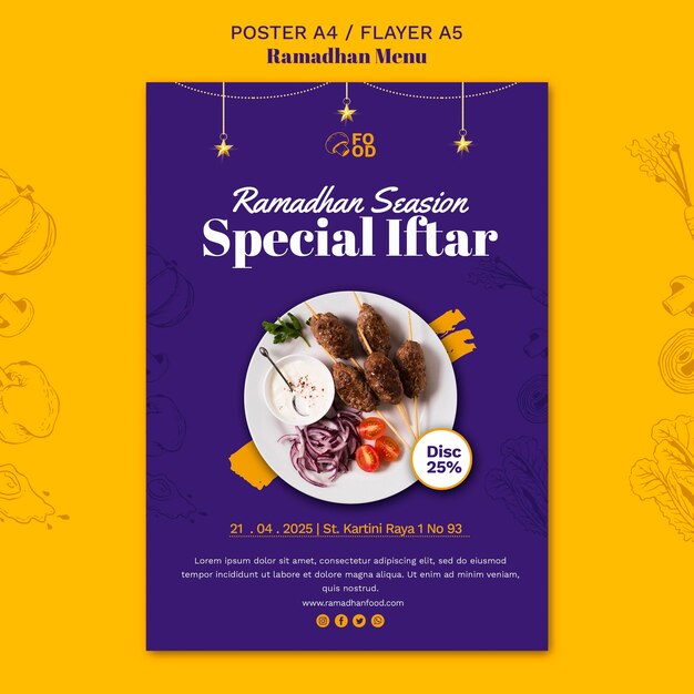 Cartel del menú de Ramadán