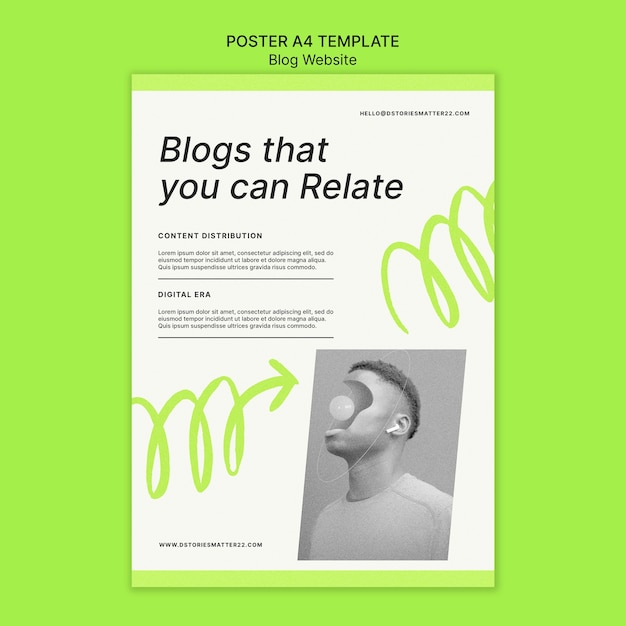 cartel mínimo del sitio web del blog