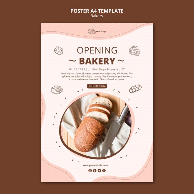 Cartel para negocio de panadería.