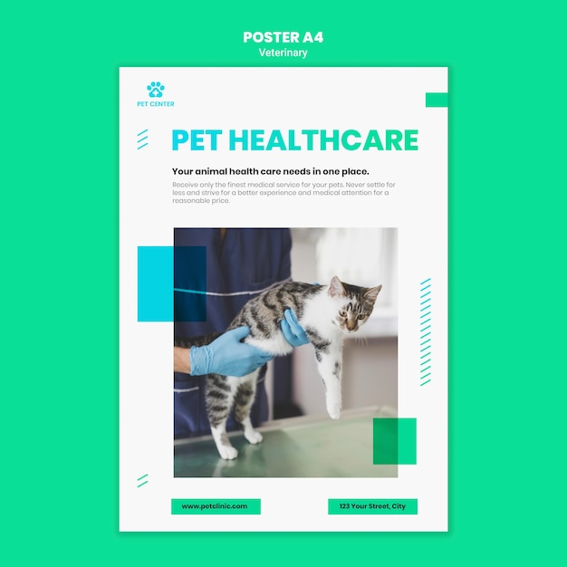 PSD gratuito cartel de plantilla de anuncio veterinario