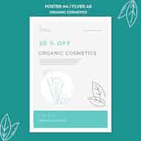 PSD gratuito cartel de plantilla de cosméticos orgánicos