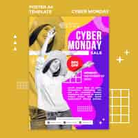 PSD gratuito cartel de plantilla de cyber monday