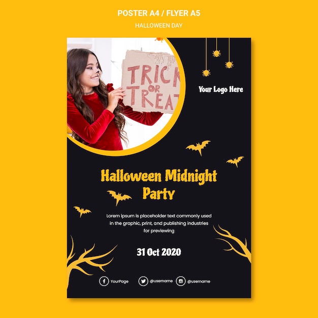 PSD gratuito cartel de plantilla de fiesta de halloween