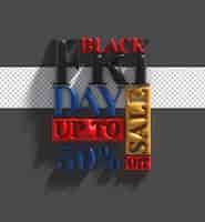 PSD gratuito cartel de promoción de venta de viernes negro 3d o diseño de banner archivo psd transparente