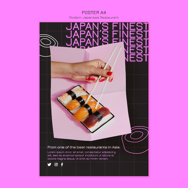 Cartel del restaurante de sushi más fino de Japón.