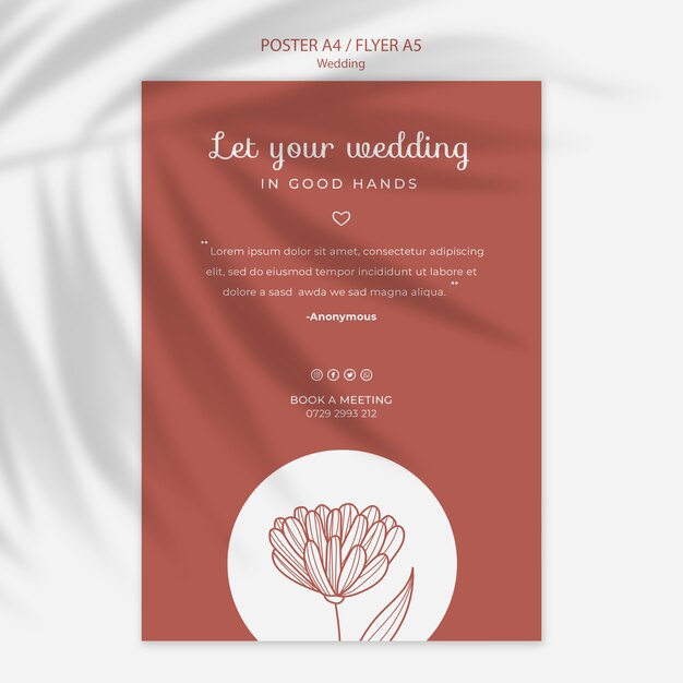 Cartel simple y elegante para boda