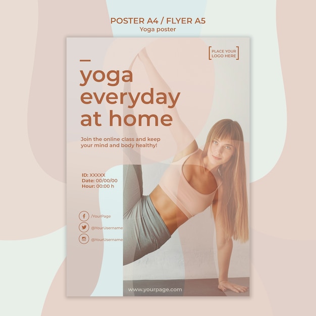 Cartel con tema de yoga