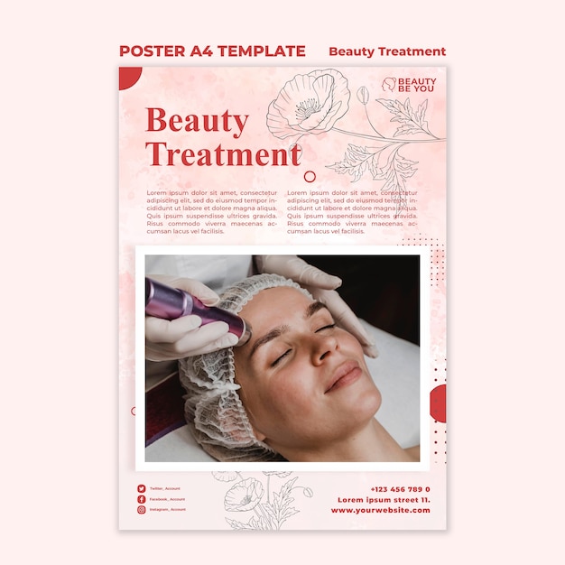 Cartel de tratamiento de belleza