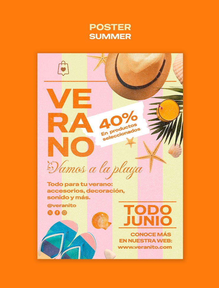 PSD gratuito un cartel de venta de playa de verano