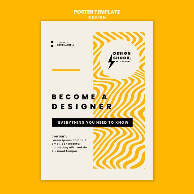 Cartel vertical para cursos de diseño gráfico