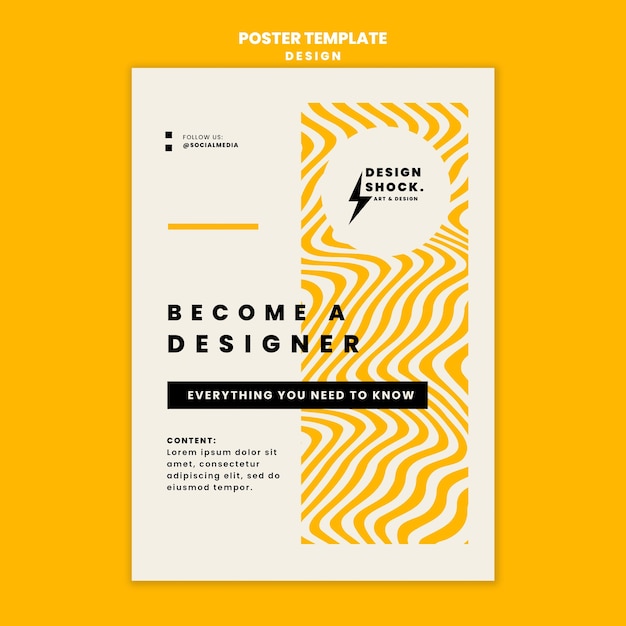 Cartel vertical para cursos de diseño gráfico
