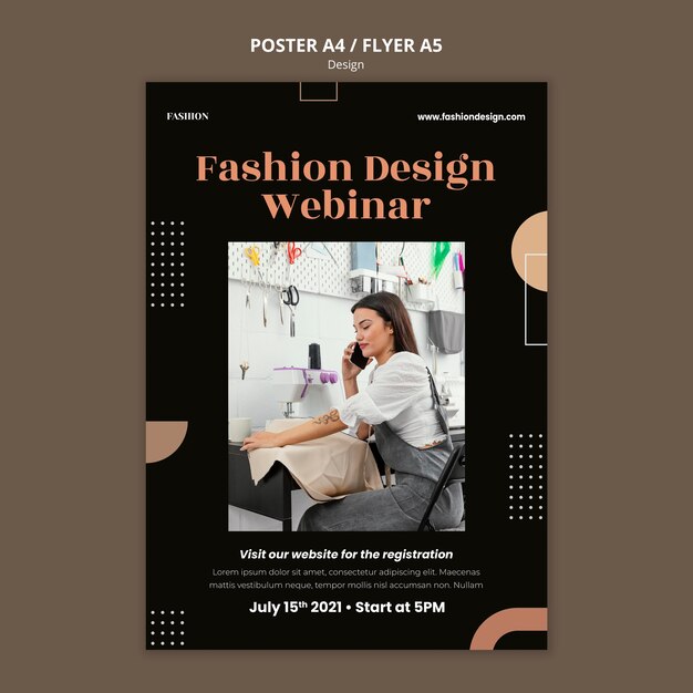 Cartel vertical para diseñador de moda